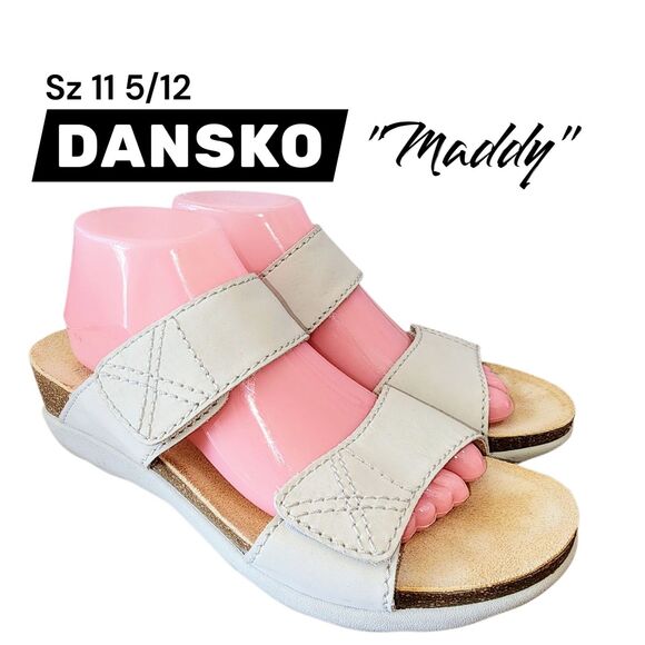 DANSKO MADDY Sz 11.5/12 Cream Nubuck Leather Slight Wedge Casual Boho Sandals - Picture 1 of 11